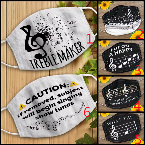 Music Face Mask, Musical Notes Face Mask,Music Mask With Filter,Music Design Mask,Musical Mask, Face Mask,Reusable & Washable,Washable Mask