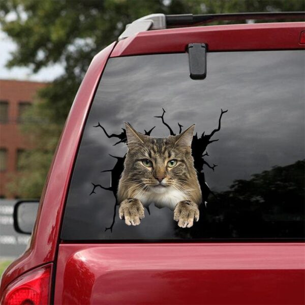 Norwegian Forest Cat Decal - fits cars,Windows, Laptops and any smooth surface, Norwegian Forest Cat Stickers,Custom Cat Stickers,Cat Decals