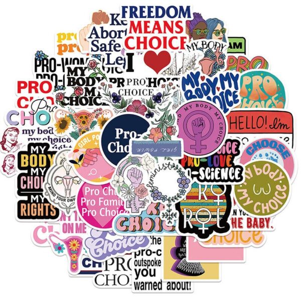 25 Women's Pro-Choice Sticker Pack, 50 Pcs Women Rights Stickers, Feminist Stickers, Girls Support Girls Stickers, Girls Power Stickers Pack