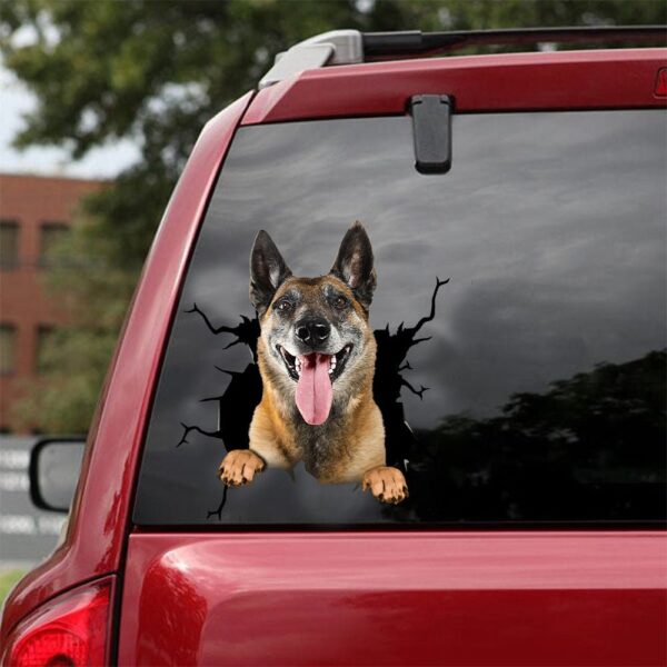 Belgian Malinois Crack Car Sticker Pet Funny Puppy Lover Decorations Window Paste Stick, fits cars, windows, laptops and any smooth surface