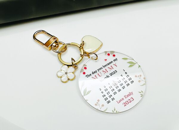 Personalised First Mother's Day Keychain, Custom The Day You Became My Mummy Keyring, New Mum Gift, Gifts for First Time Mum Mom, To Mommy