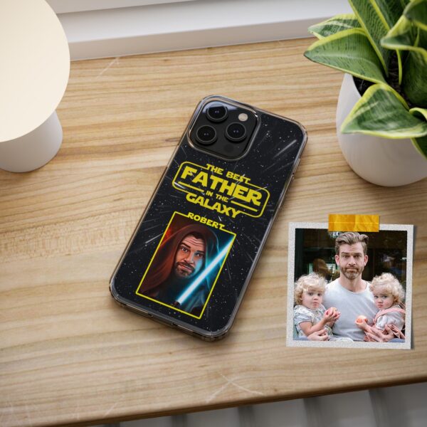 Best Father In The Galaxy Phone Case, Father's Day Gift, Personalized Gift From Kids, Funny Gift for Him, iPhone 14 PM 13 Pro Max Clear Case