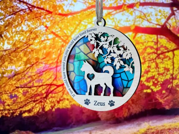 New! Personalized Dog Memorial Suncatcher With Dog Breed, Custom Pet Memorial Gift With Name And Date, Cat Memorial, Pet Loss Gift