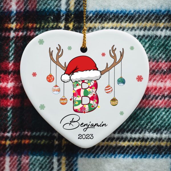 Personalized Letter Name Ornament - Custom Initial Ornament - 2023 Family Ornament - Christmas gift - Custom Name Gift - Monogram Ornament