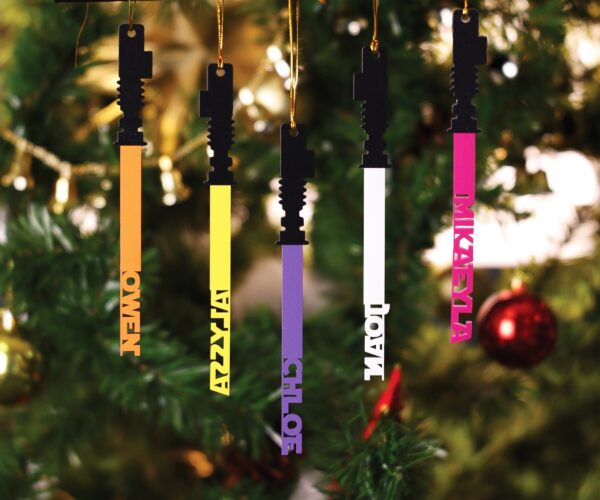 Personalized Light Saber Christmas Ornament, Custom Christmas Family Ornament, Lightsaber ornament, Custom Kids Name Ornament, Family 2023