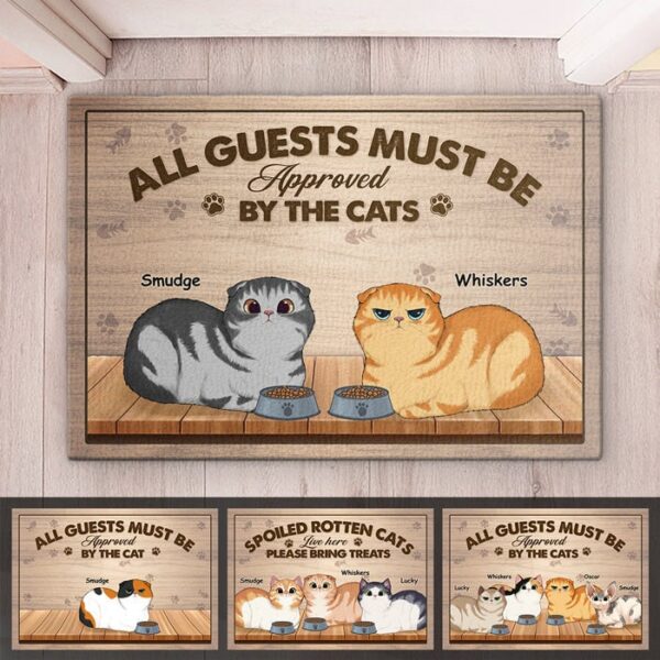 Custom Cat Doormat, Beware Spoiled Rotten Cats Live Here, Cat Lover Gift, Funny Cat Mat, Welcome Doormat, Cat Rug